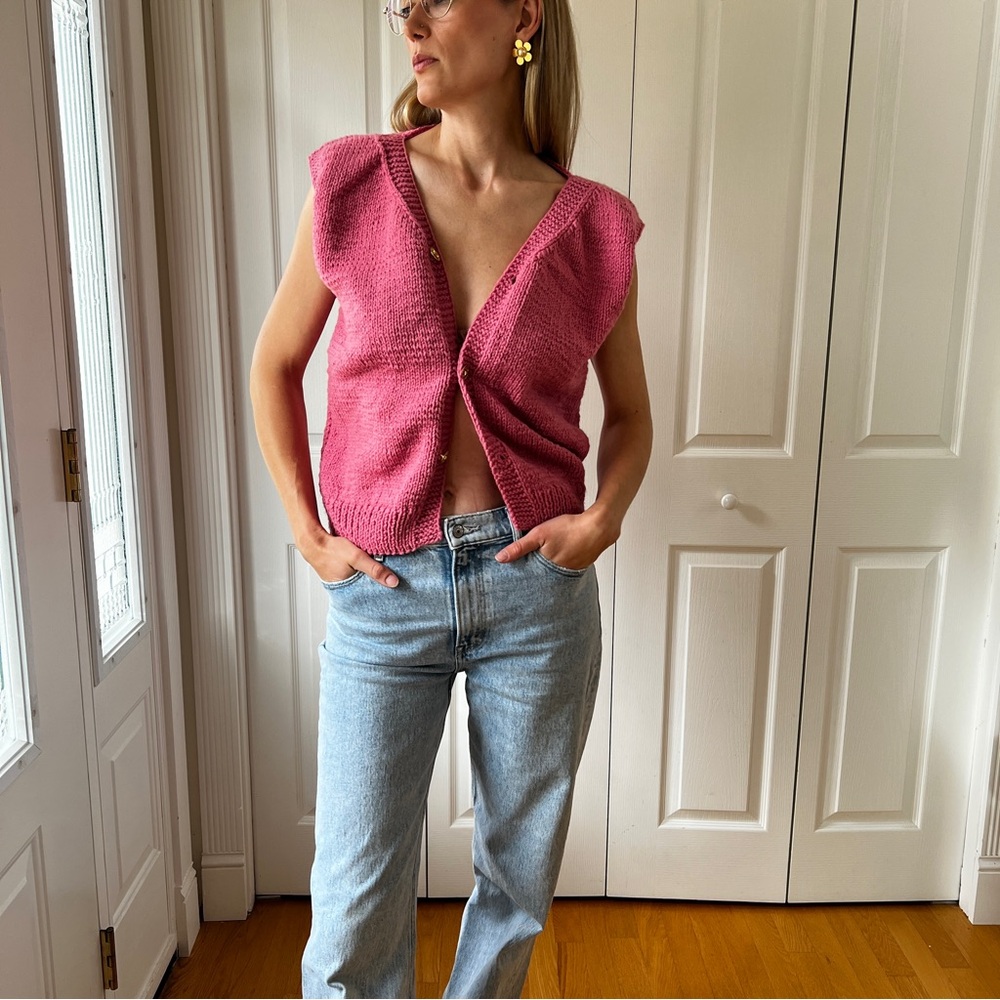 Vintage Pink Knit Vest